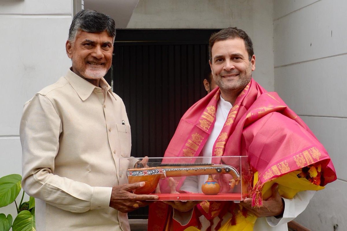 AP CM Chandrababu Naidu joins hands with Congress to beat BJP in 2019