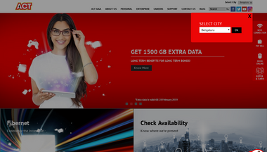 Expansion of broadband services by ACT Fibernet